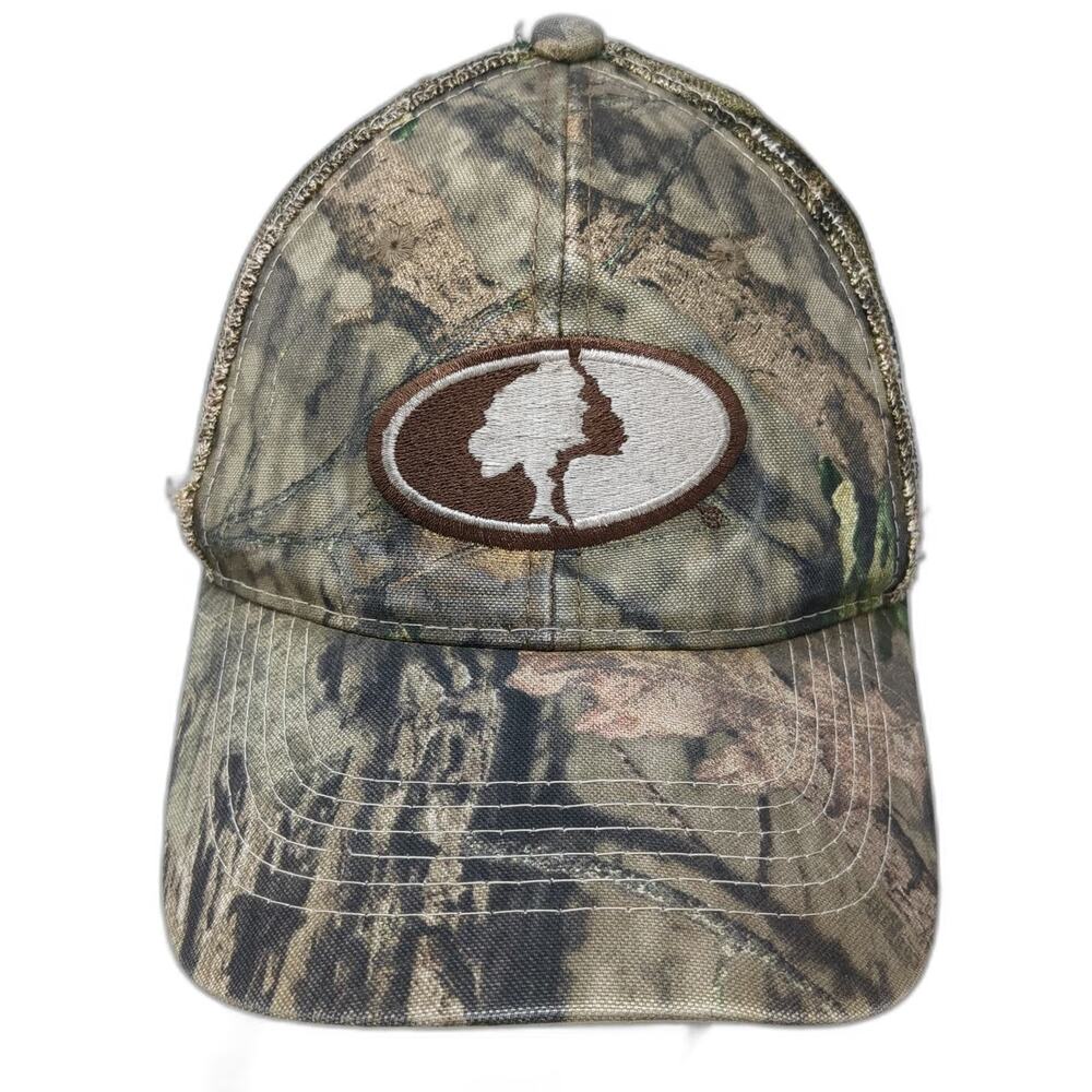 Mossy Oak Baseball Cap Green One Size Camouflage Mesh Logo Strapback Hat